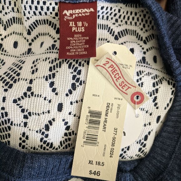 NWT ARIZONA JEANS Long Sleeve Top And Scarf Top Set Size XL - Picture 12 of 16